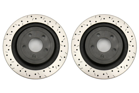 DBA 4000 Series Drilled and Slotted Rotor Pair Rear - 2015-2017 Ford Mustang EcoBoost / GT (w/o Brembo Brakes)