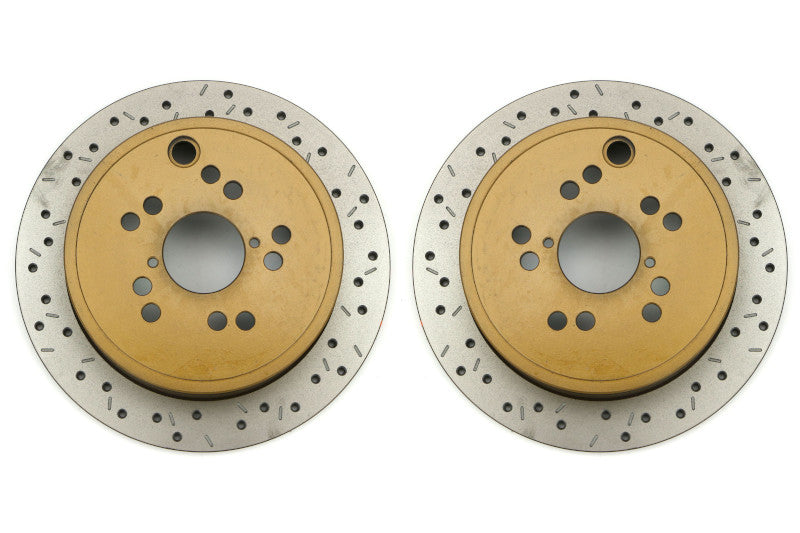 DBA 4000 Series Drilled/Slotted Rotor Rear Pair - Subaru Models (inc. 2008-2021 WRX / 2009-2014 Forester)