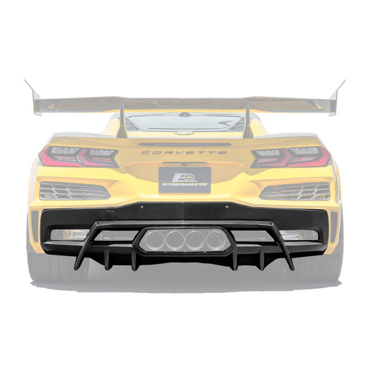 2023-Up Corvette C8 Z06 dry CARBON FIBER Rear Bumper Finned Diffuser