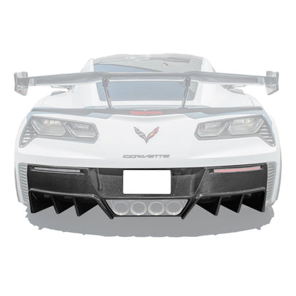 Corvette C7 Factory DRY CARBON FIBER Finned Rear Diffuser