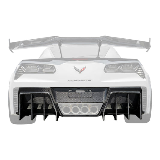 Corvette C7 Track Package Rear Bumper Finned Diffuser