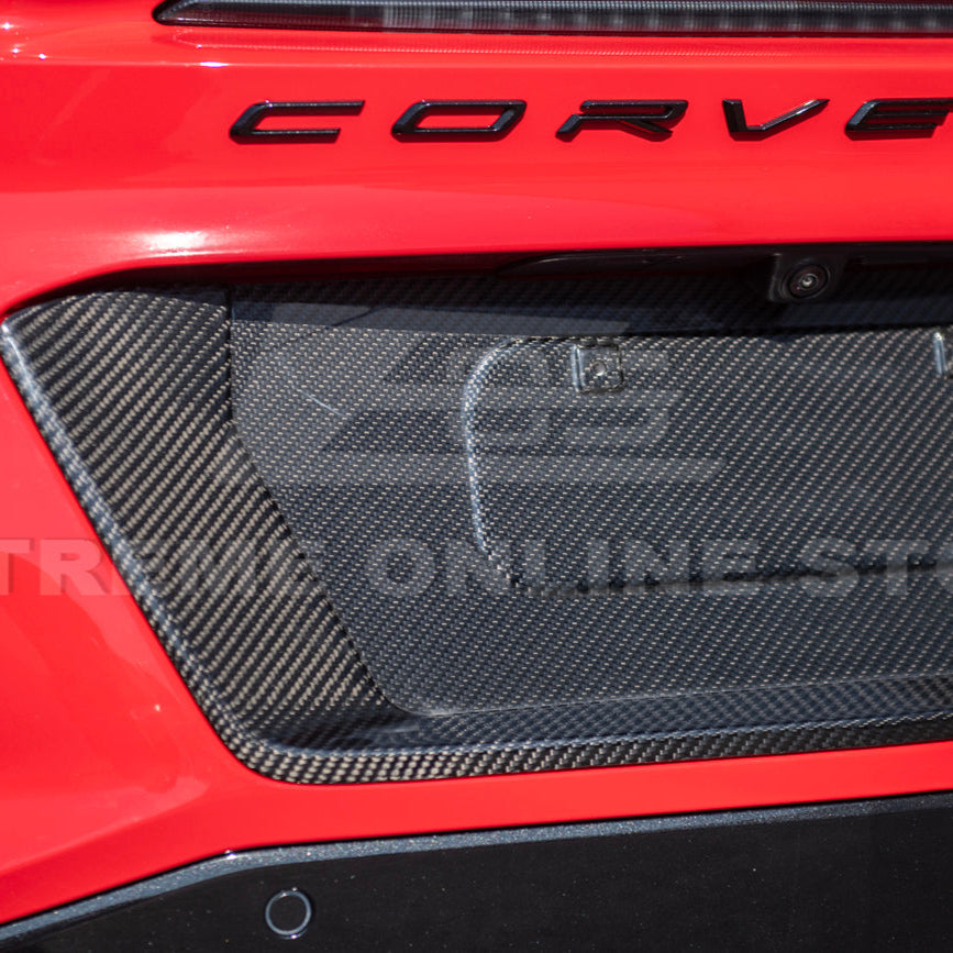 Corvette C8 Z06 DRY CARBON FIBER License Plate Backing