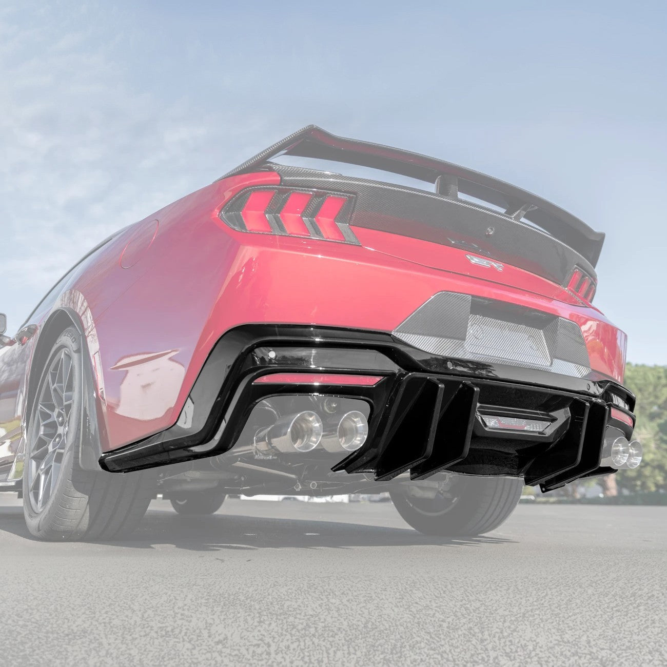 2024+ Ford Mustang V2 Package Carbon Fiber Rear Bumper Diffuser