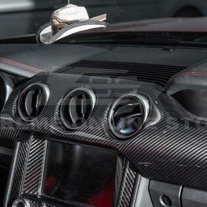 2015-23 Ford Mustang 3 AC DRY CARBON FIBER Dashboard Panel Trim