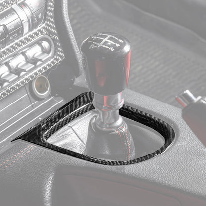 2015-23 Ford Mustang DRY CARBON FIBER Center Gear Shift Panel Trim Cover