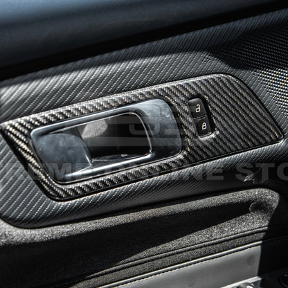 2024-Up Ford Mustang DRY CARBON FIBER Door Handle Panel Cover