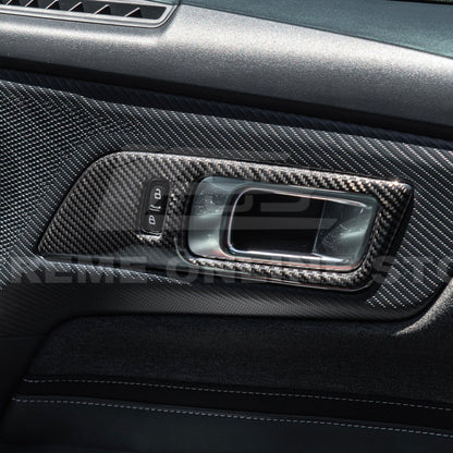 2024-Up Ford Mustang DRY CARBON FIBER Door Handle Panel Cover