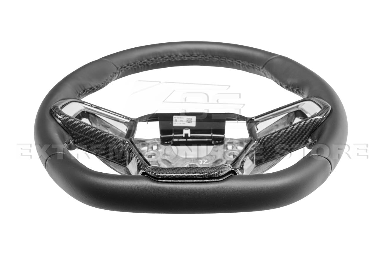 2024+ Ford Mustang DRY CARBON FIBER Steering Wheel Trim Cover