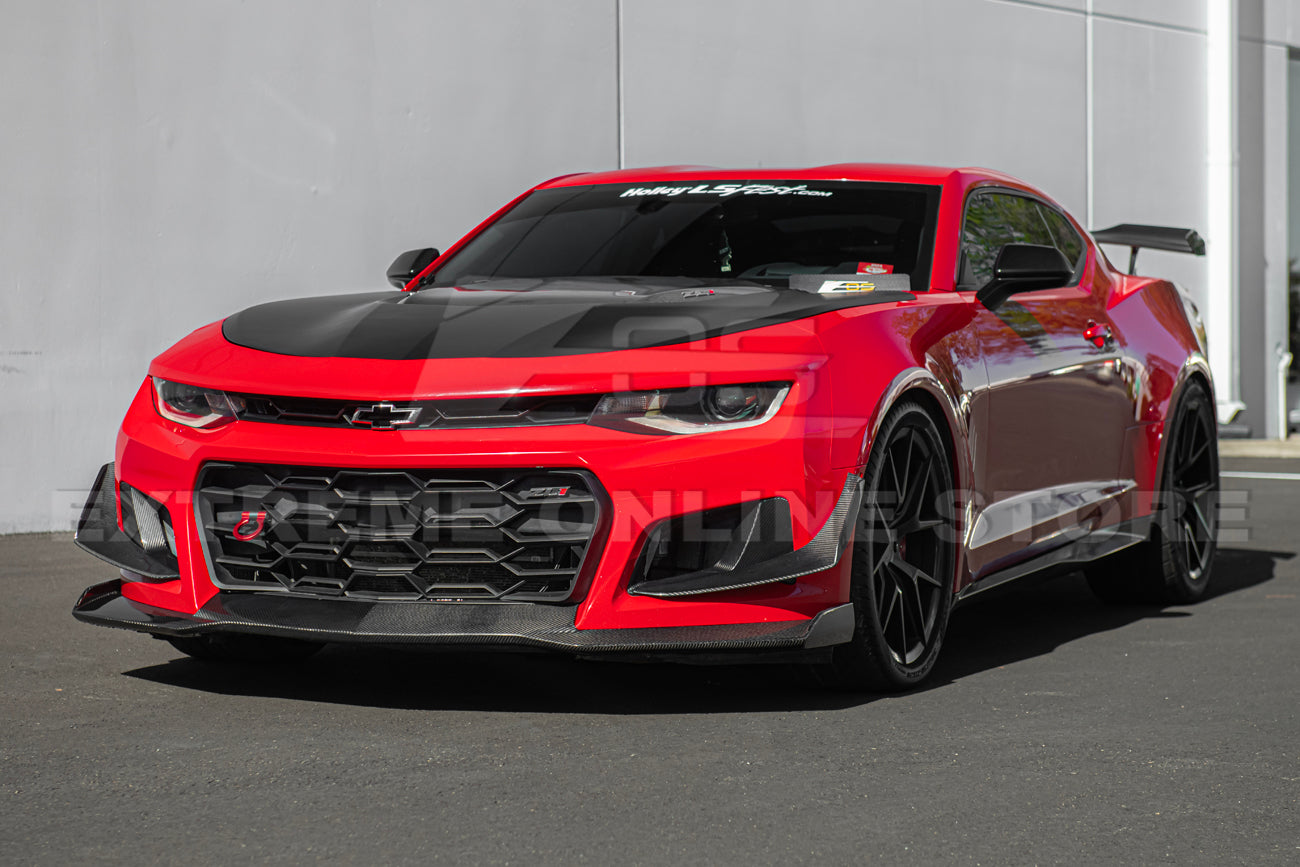 2019-24 Camaro ZL1 1LE Dry Cabon Fiber Front Air Duct Bezels & Canard Dive Planes