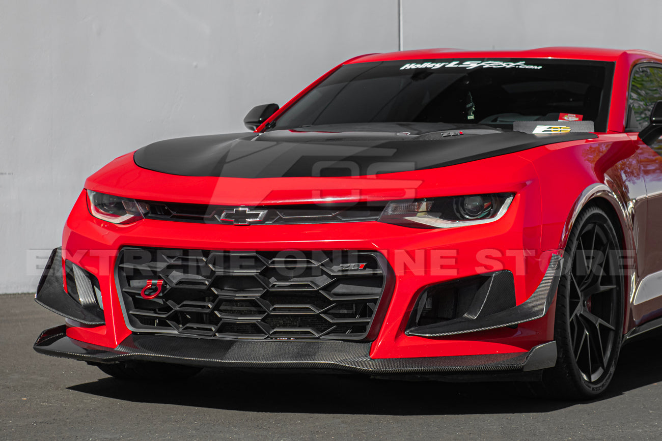 2019-24 Camaro ZL1 1LE Dry Cabon Fiber Front Air Duct Bezels & Canard Dive Planes