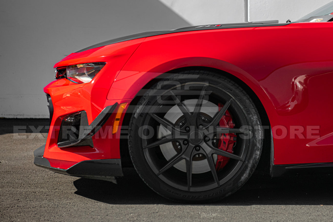 2019-24 Camaro ZL1 1LE Dry Cabon Fiber Front Air Duct Bezels & Canard Dive Planes