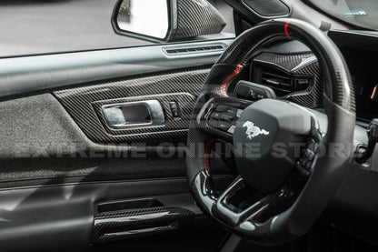 2024-Up Ford Mustang DRY CARBON FIBER Door Speaker Panel Trim Cover