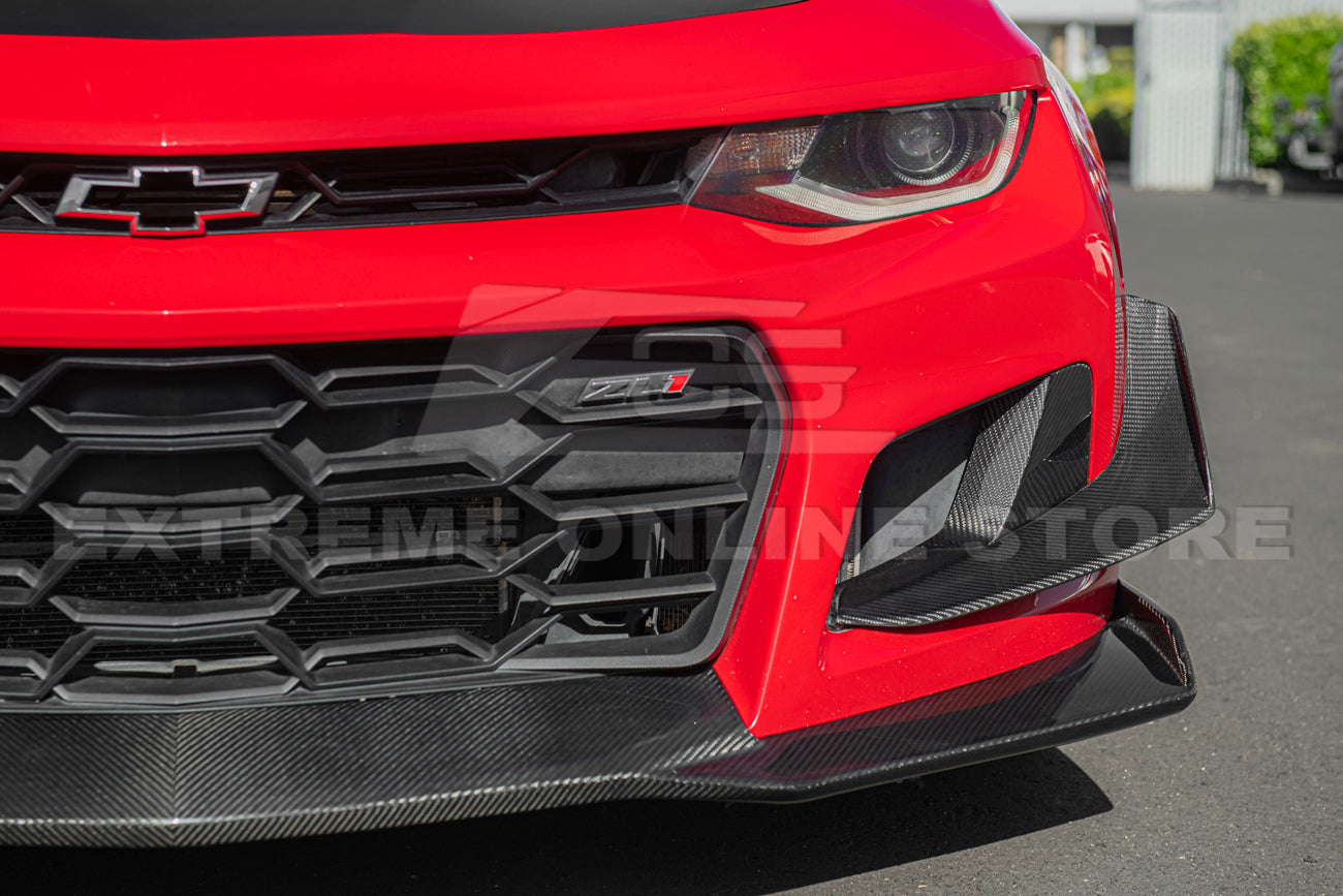 2019-24 Camaro ZL1 1LE Dry Cabon Fiber Front Air Duct Bezels & Canard Dive Planes