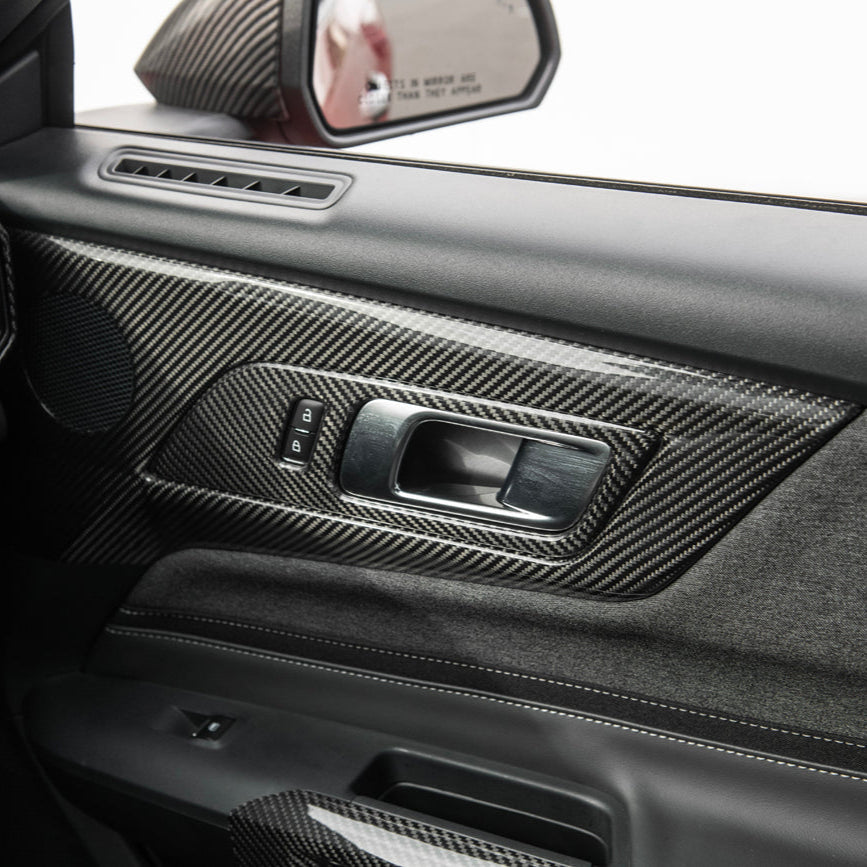 2024-Up Ford Mustang DRY CARBON FIBER Door Speaker Panel Trim Cover