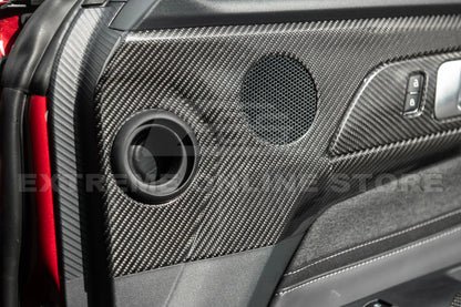 2024-Up Ford Mustang DRY CARBON FIBER Door Speaker Panel Trim Cover