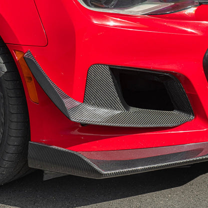 2019-24 Camaro ZL1 1LE Dry Cabon Fiber Front Air Duct Bezels & Canard Dive Planes