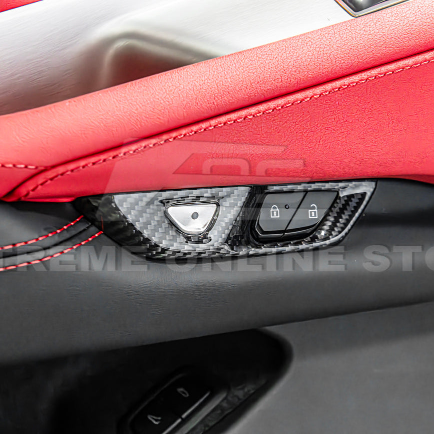 Corvette C8 DRY CARBON FIBER Door Control Button Cover