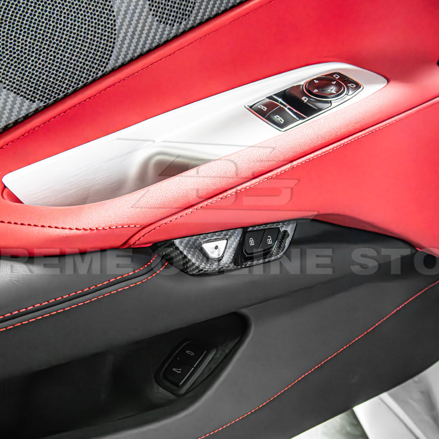 Corvette C8 DRY CARBON FIBER Door Control Button Cover
