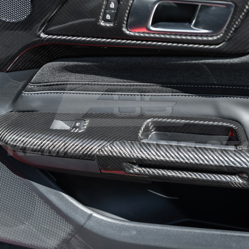 2015-up Ford Mustang DRY Carbon Fiber Side Door Glass Lifting Panel