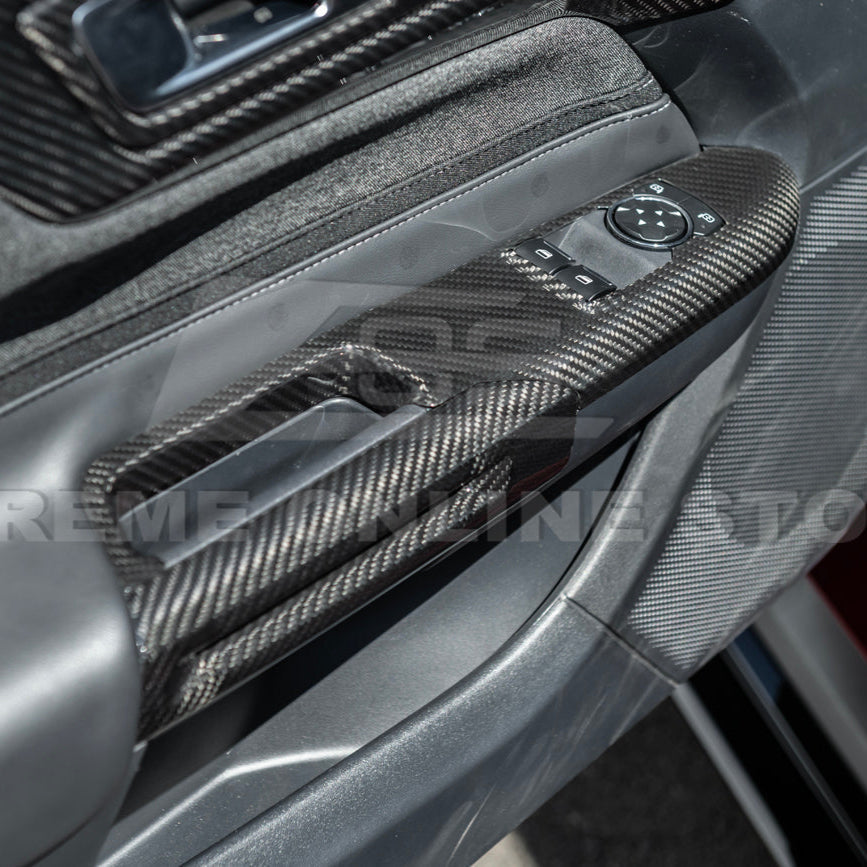 2015-up Ford Mustang DRY Carbon Fiber Side Door Glass Lifting Panel