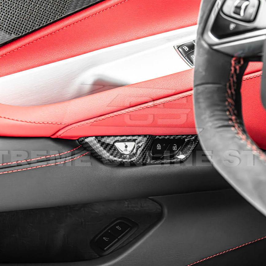 Corvette C8 DRY CARBON FIBER Door Control Button Cover