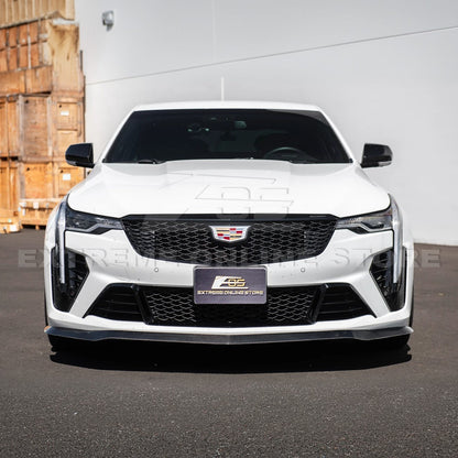 2020-Up Cadillac CT4-V Blackwing Front Lip Splitter & Carnards