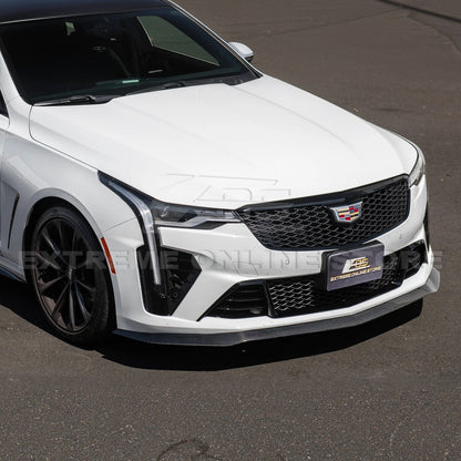 2020-Up Cadillac CT4-V Blackwing Front Lip Splitter & Carnards