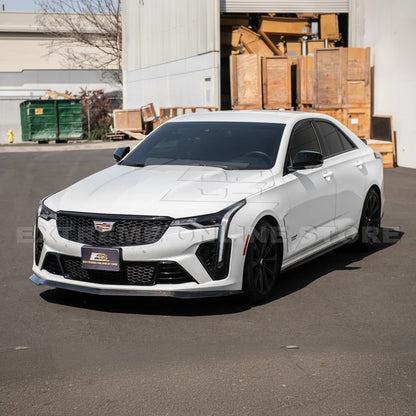 2020-Up Cadillac CT4-V Blackwing Front Lip Splitter & Carnards