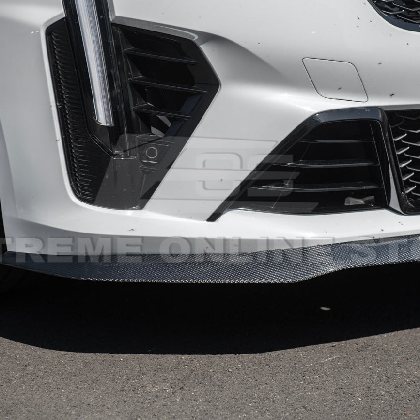 2020-Up Cadillac CT4-V Blackwing Front Lip Splitter & Carnards