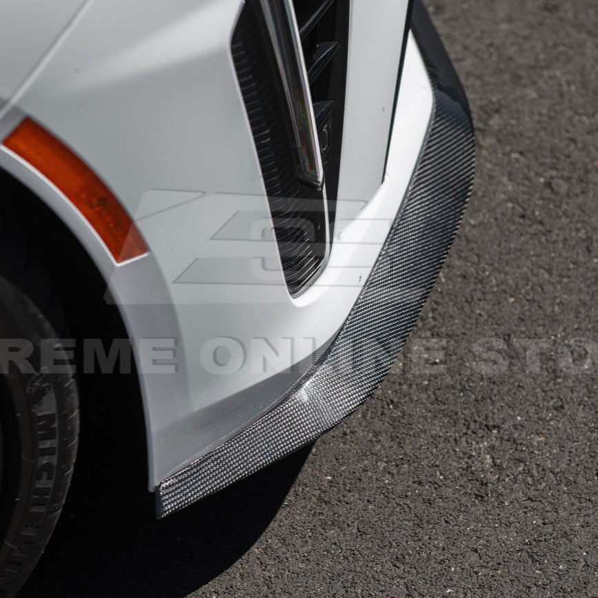 2020-Up Cadillac CT4-V Blackwing Front Lip Splitter & Carnards