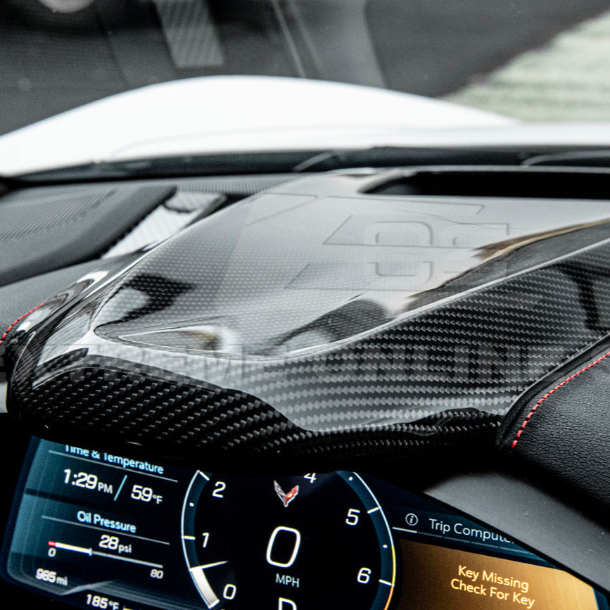 Corvette C8 DRY CARBOn FIBER Upper Dashboard Instrument Panel Cover