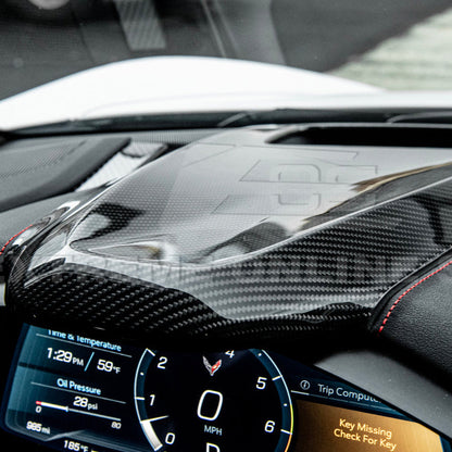 Corvette C8 DRY CARBOn FIBER Upper Dashboard Instrument Panel Cover