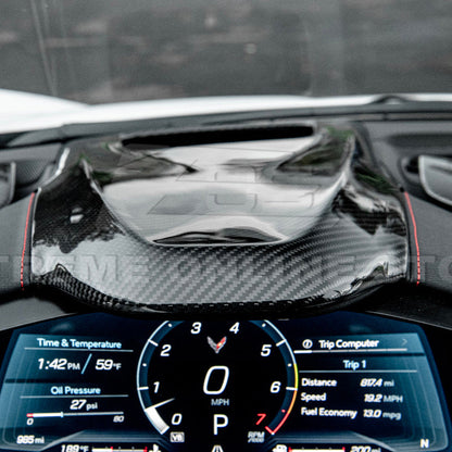 Corvette C8 DRY CARBOn FIBER Upper Dashboard Instrument Panel Cover
