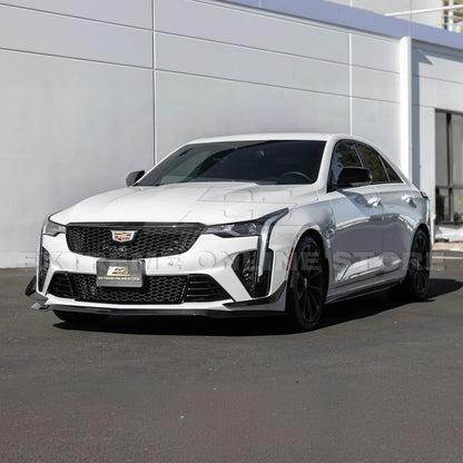 2020-Up Cadillac CT4-V Blackwing Front Lip Splitter & Carnards