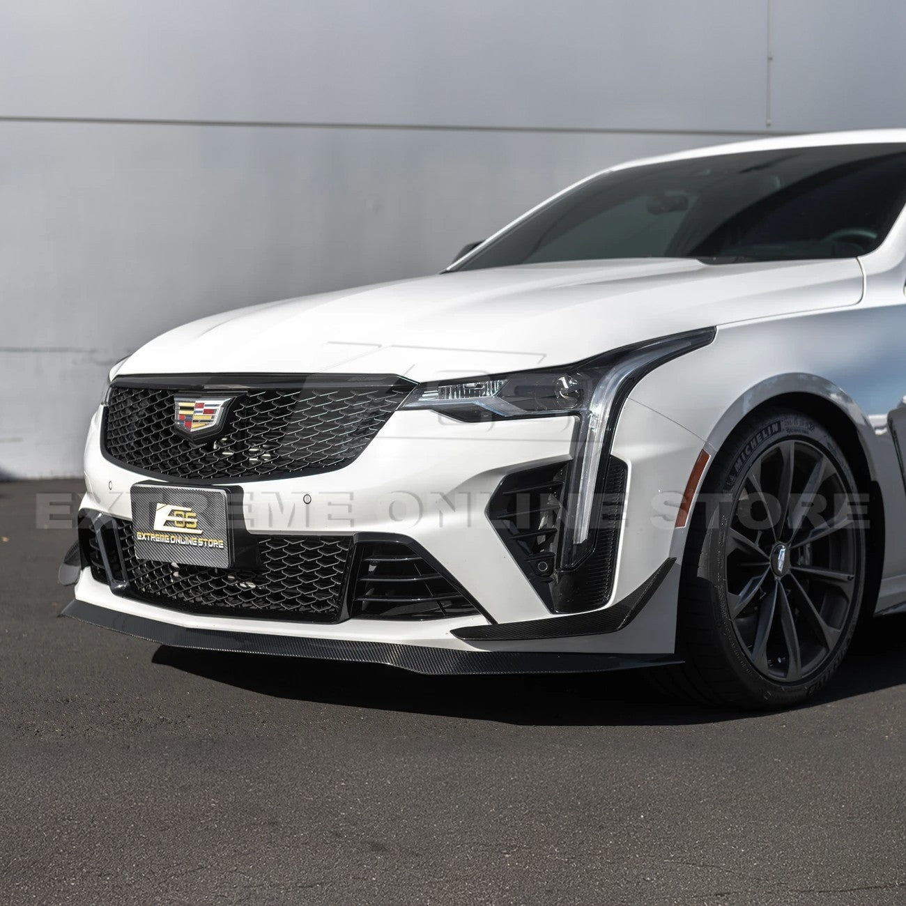 2020-Up Cadillac CT4-V Blackwing Front Lip Splitter & Carnards