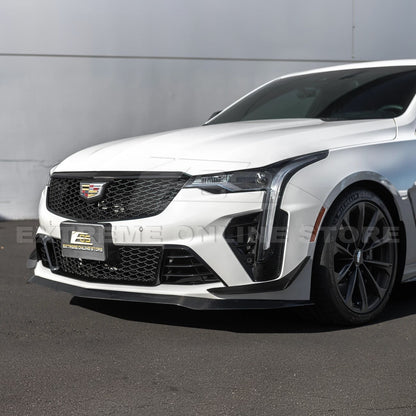 2020-Up Cadillac CT4-V Blackwing Front Lip Splitter & Carnards