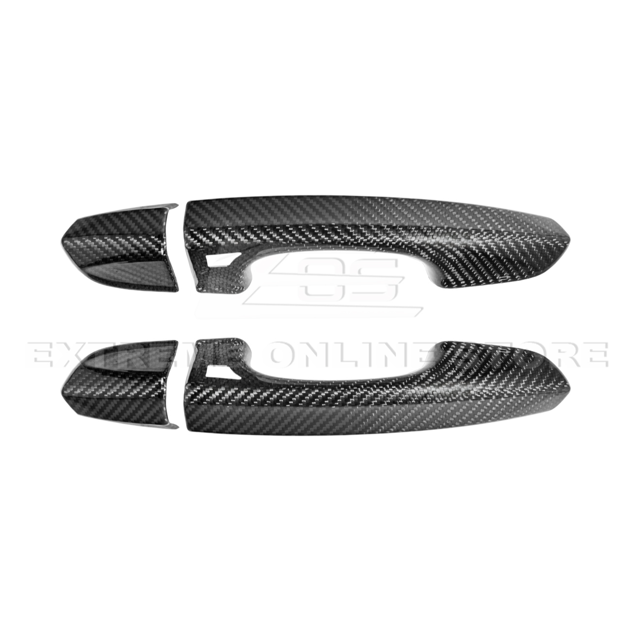 2015-23 Ford Mustang DRY CARBON FIBER Outer Door Handle Cover Set