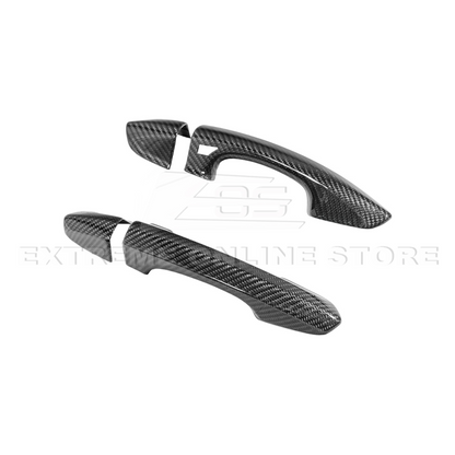 2015-23 Ford Mustang DRY CARBON FIBER Outer Door Handle Cover Set