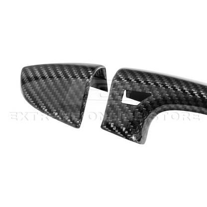 2015-23 Ford Mustang DRY CARBON FIBER Outer Door Handle Cover Set