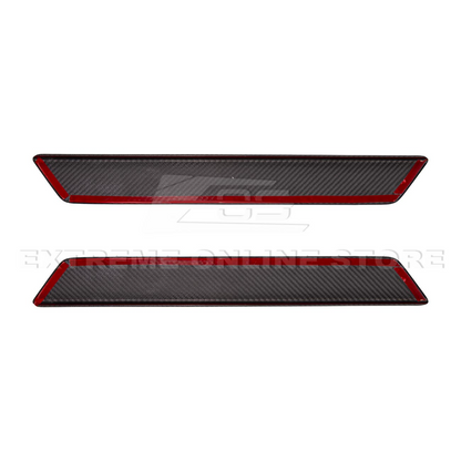 Corvette C8 DRY CARBON FIBER Side Door Sill Plate Strip Covers