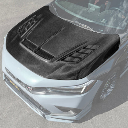 2022-Up Honda Civic JDM Varis Style Front Vented Bumper Hood