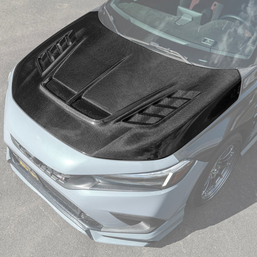 2022-Up Honda Civic JDM Varis Style Front Vented Bumper Hood
