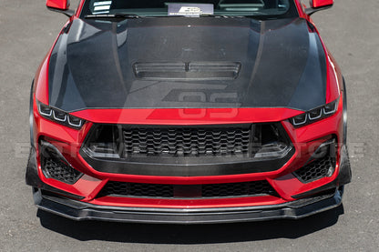 2024+ Ford Mustang DRY CARBON FIBER Front Upper Grille W/ GT Mesh Cover