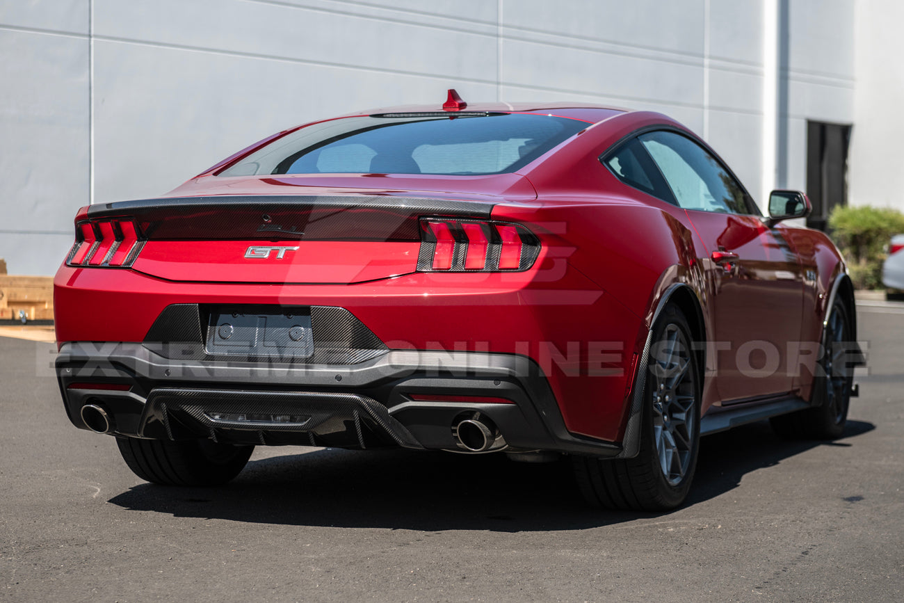 2024+ Ford Mustang Rear DRY CARBON FIBER Decklid Spoiler Panel
