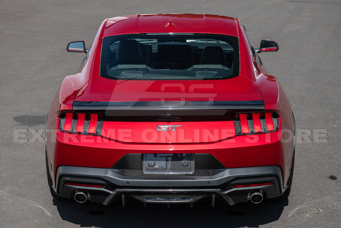 2024+ Ford Mustang Rear DRY CARBON FIBER Decklid Spoiler Panel