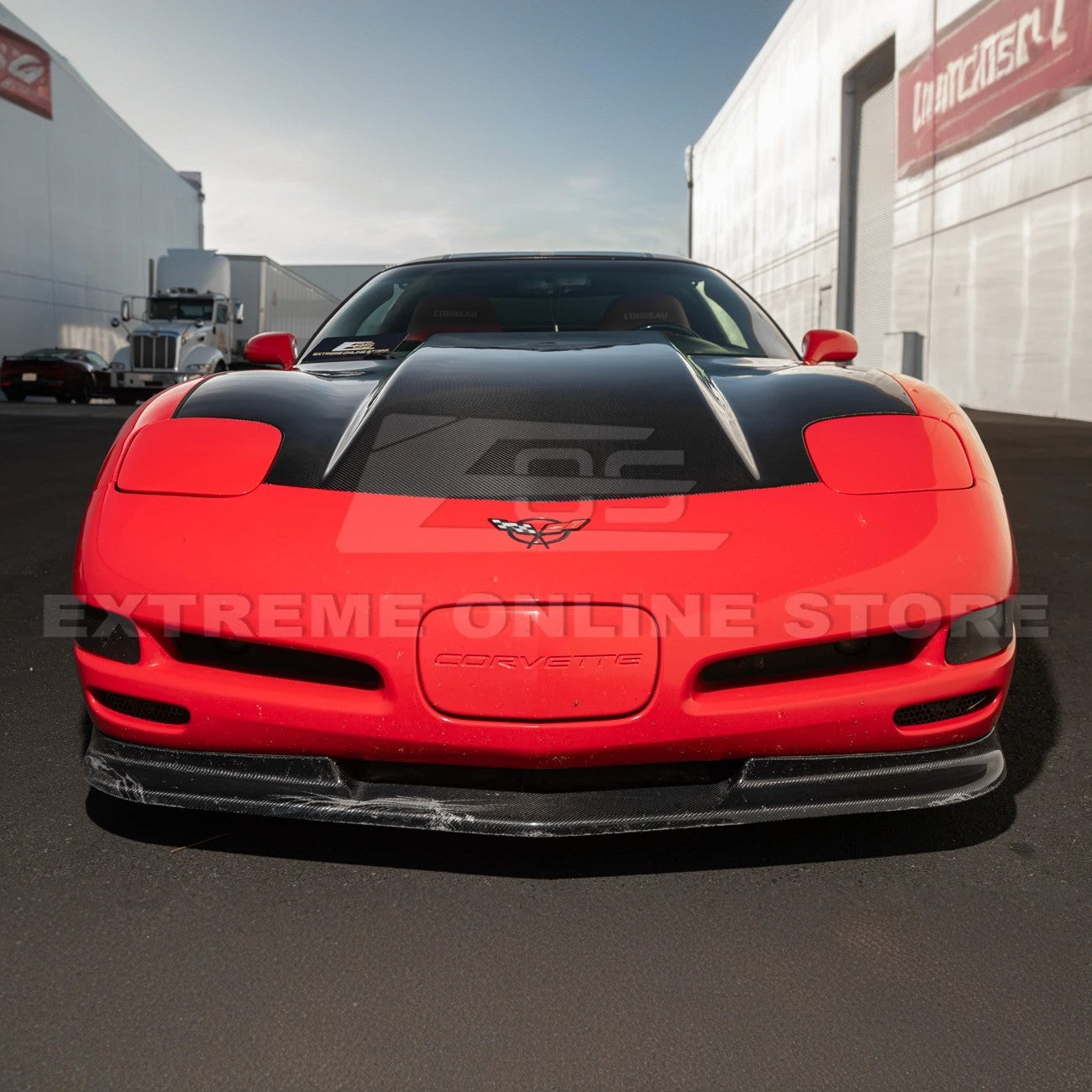 Corvette C5 Front Cow Vented Hood Cover