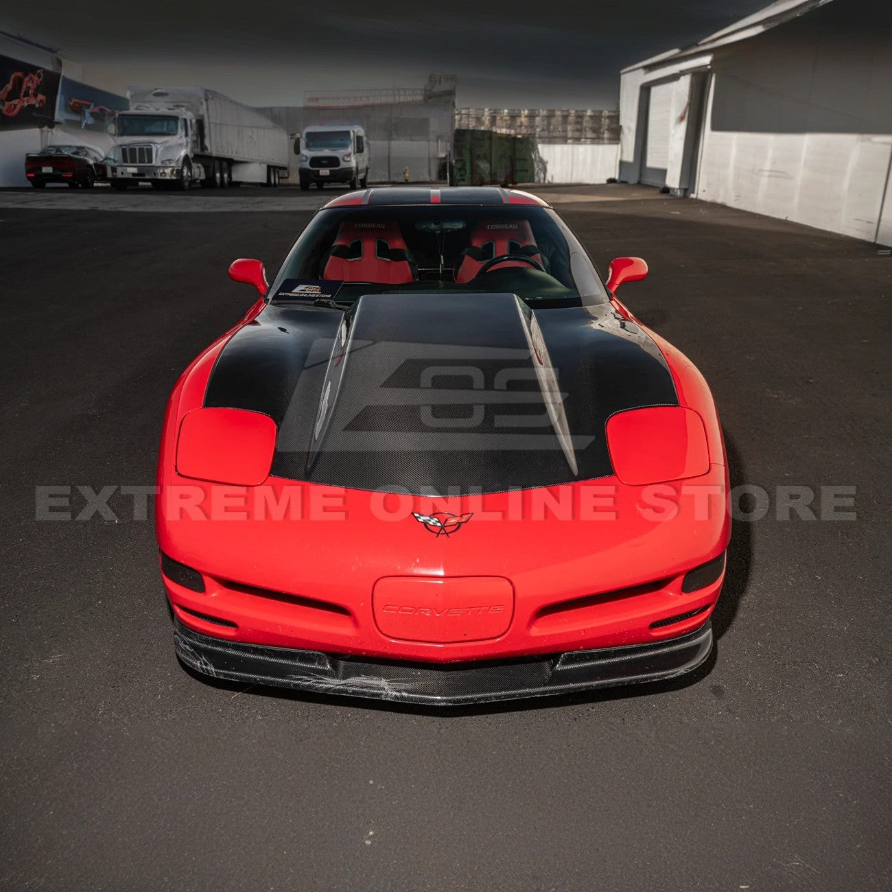 Corvette C5 Front Cow Vented Hood Cover