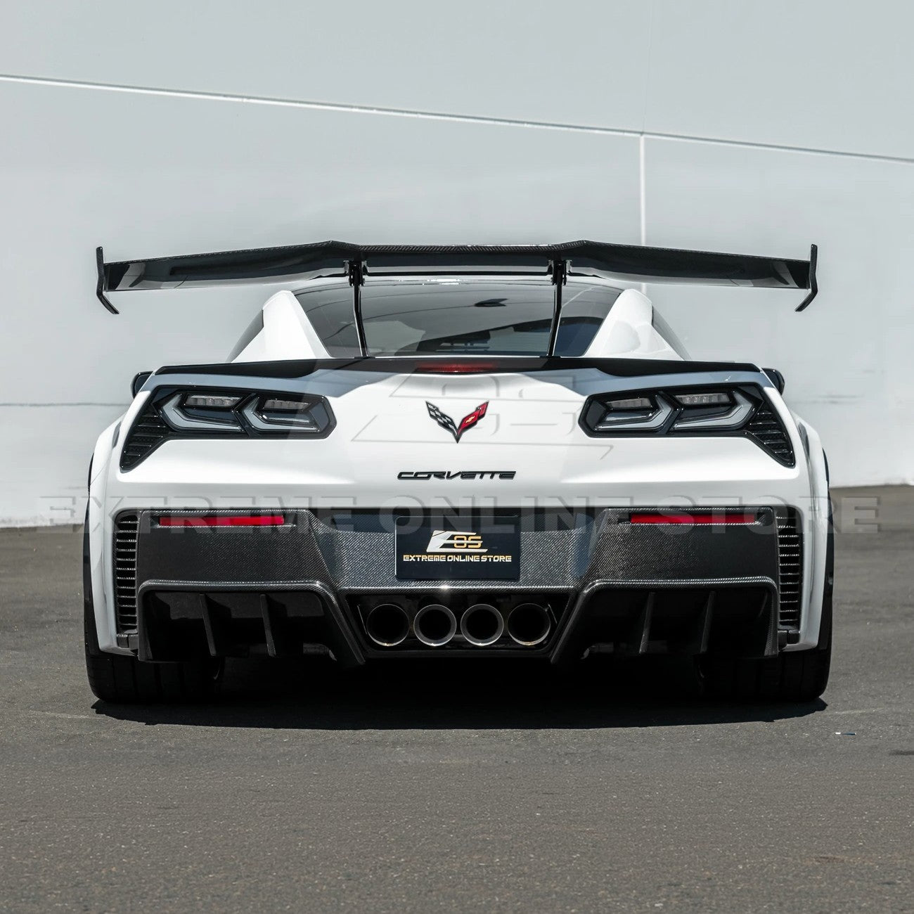 Corvette C7 ZR1 ZTK Conversion Extended High Wing With Wing Riser