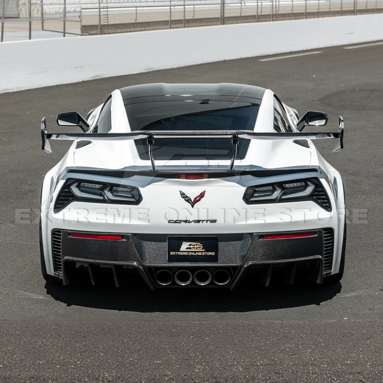 Corvette C7 ZR1 ZTK Conversion Extended High Wing With Wing Riser