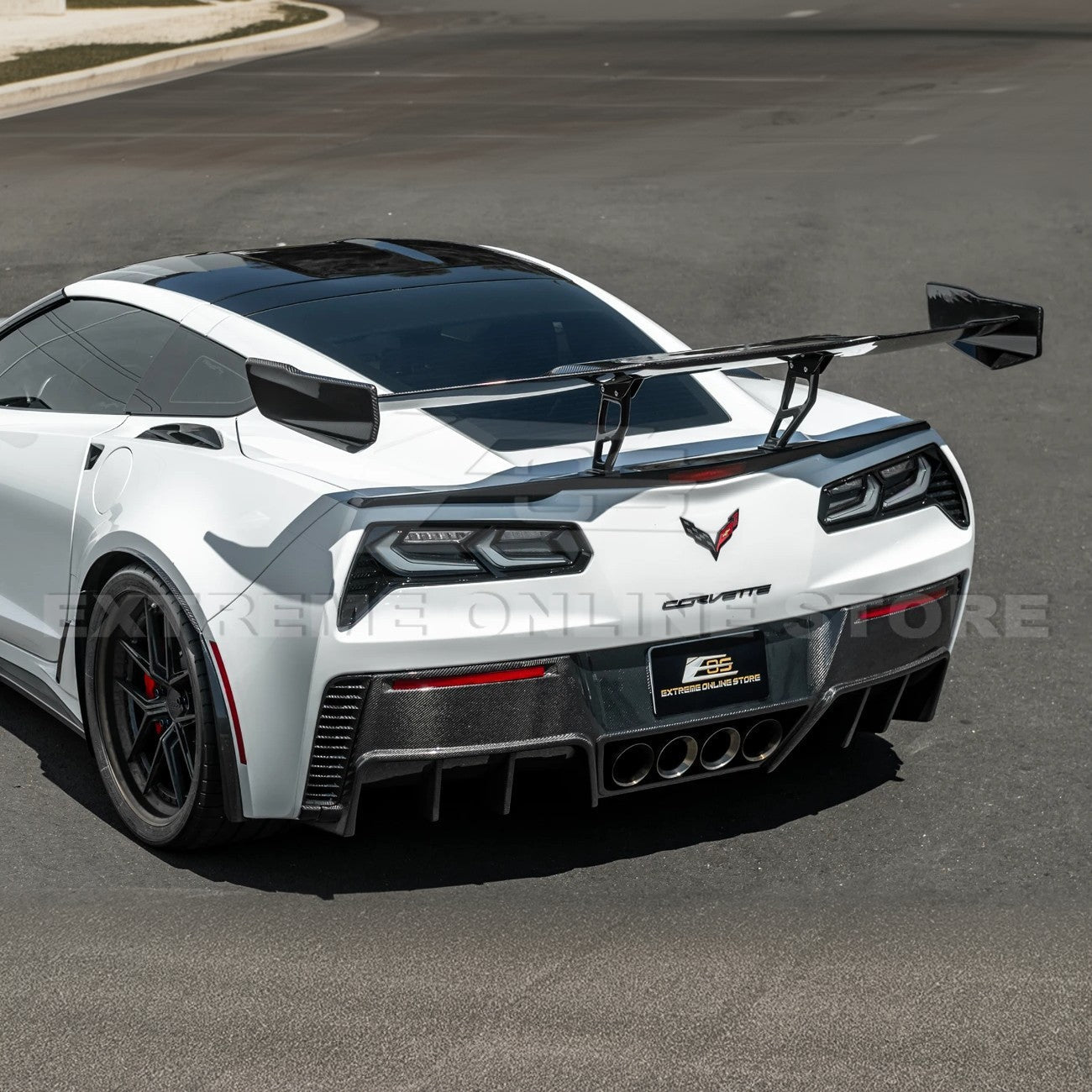 Corvette C7 ZR1 ZTK Conversion Extended High Wing With Wing Riser